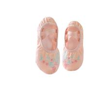 Scarpette Danza Classica Bambina Ballet Shoes Embroider Kids Dance Slippers Split Sole Gymnastics Dancing Pink Classical(Flesh-1,39)