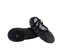 Scarpette Danza Classica Bambina Ballet Shoes Girls PU Leather Soft Split Sole Professional Dance Training Slippers Non-Slip(Black,26)