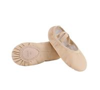 Scarpette Danza Classica Bambina Ballet Shoes Girls PU Leather Soft Split Sole Professional Dance Training Slippers Non-Slip(Khaki,23)