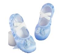 Scarpette Danza Classica Bambina Ballet Shoes Soft Leather Sole Slipper Body Rhyme China Dance Flats Ballerina Dress Up Princess Little Toddler Girl Butterfly(Blue Butterfly,23)