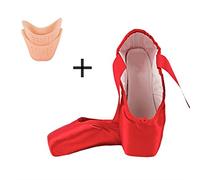 Scarpette Danza, Scarpe Danza Classica Bambina Scarpe da balletto per bambini adulti Scarpe da balletto nudo / nero / rosse Ragazze di raso Donne scarpe da ballo professionali con nastri tappetino in