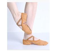 Scarpette Danza, Scarpe Danza Classica Bambina Scarpe da donna scarpe da ballo scarpe da balletto per ragazze Dance Academy Tre morbidi Sole Sole Stretch Tessuto Stretch Mesh Pantofole da ballo(Tan,5)