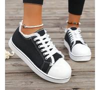 scarpi sportivi casual in tela con punta tonda, lacci e design sfilacciato, stile campus nuovo per primavera/autunno 2026, adatte per uso quotidiano, casa, pendolarismo, lavoro, adatte per tutte le st