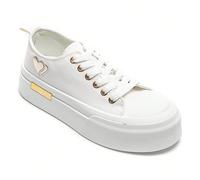 scarpi sportivi con platform e lacci, con toppe a forma di cuore, disponibili in più colori Scopri questi cestini da donna con plateau e lacci, ideali per dare un tocco originale alla tua collezione d