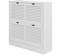 Scarpiera 2 Ante 16 Paia 81,5x25x83 cm in Legno Bianco