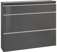 Scarpiera 2 Ante e 1 Antina a Ribalta 120x26,5x108 cm Magic Antracite Lucido