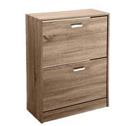 SCARPIERA 2 ANTE MODERNA BASSA DOPPIA A RIBALTA SALVASPAZIO SLIM NOCE 816324cm