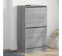Scarpiera 2 Cassetti Ribaltabili Grigio Sonoma 60x42x108 cm