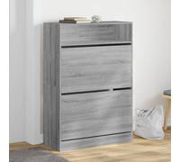 Scarpiera 2 Cassetti Ribaltabili Grigio Sonoma 80x34x116 cm