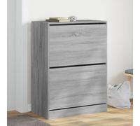 Scarpiera 2 Cassetti Ribaltabili Grigio Sonoma 80x42x108 cm