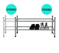 Scarpiera 2 Tier Estendibile Conservazione Organiser Corridoio Ordine Armadio