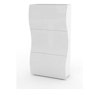 Scarpiera 3 Ante a Ribalta 71x26,6x121,4 cm Onda Bianco Lucido