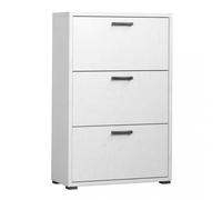 Scarpiera 3 Ante a Ribalta 75,3x33x115,7 h cm in Truciolare bilaminato Bianco Cemento
