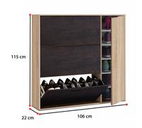 Scarpiera 3 Ante Ribalte Doppio Vano Da Ingresso In Legno Design Anta Verticale