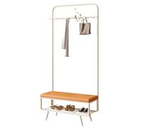 Scarpiera 3 in 1 con panca e ganci, colore bianco, per ingresso e camera da letto, elegante appendiabiti da 60 cm, Perchero Zapatero Recibidor