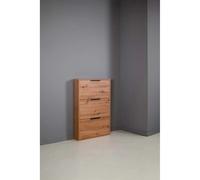 Scarpiera 65x105x15 cm legno Oak con 3 ante a ribalta marrone