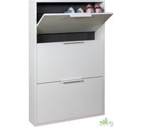 SCARPIERA 3 RIBALTE ANTE RIPIANI SLIM 65X15X105 H CM BIANCO MATT SALVASPAZIO