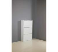 Scarpiera 3 ribalte doppia profondità 120x65x25 cm bianco Bianco