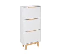 Scarpiera 3 scomparti in legno MDF Bianco Sandfly