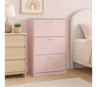 Scarpiera 3Ante Doppia Profondità Salvaspazio Rosa 63x24H 115cm Legno mdf