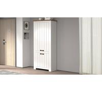 Scarpiera 4 Ante 84x42x200 cm Figo 4A Bianco Opaco/Rovere Wotan