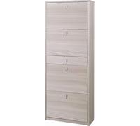 Scarpiera 4 ante e 1 cassetto 20 posti h 164 cm colore Olmo Chiaro