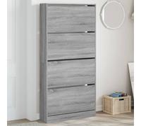 Scarpiera 4 Cassetti Ribaltabili Grigio Sonoma 80x21x163,5 cm
