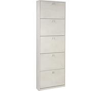 Scarpiera 5 Ante 63x190x18 cm Ossido Bianco