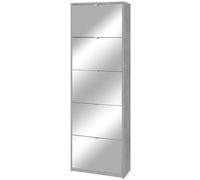 Scarpiera 5 Ante con Specchio 63x190x29 cm Cemento