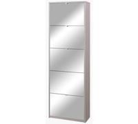 Scarpiera 5 Ante con Specchio 63x190x29 cm Olmo Chiaro