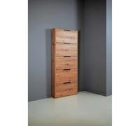 Scarpiera 5 ribalte singole linea 'lamia' cm. 15 x 65 x h.173,5 - rovere artisan