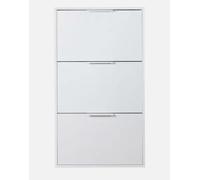 Scarpiera 65x105x25 cm con 3 Ante a Ribalta, Colore Bianco