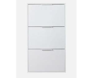 Scarpiera 65x105x25 cm con 3 Ante a Ribalta, Colore Bianco