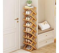 Scarpiera, 8 Strati，Scaffale Pieghevole in bambù per Scarpe, Scaffale per Ingresso, Armadio, Camera da Letto, Corridoio, Multifunzionale