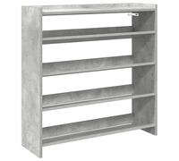 Scarpiera 80 x 25 x 81 cm Grigio cemento | Materiale a base di legno, resistente all'umidità, superficie liscia, facile da pulire, per il corridoio