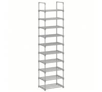 Scarpiera a 10 Ripiani Grande, Scaffale Portascarpe in Metallo, Fai da Te, Scaffale Salvaspazio e Versatile per Ingresso Soggiorno Camera da Letto Cucina, 45 x 30 x 174 cm, Grigio Non respingere più n