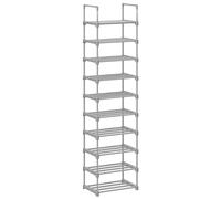 SCARPIERA A 10 RIPIANI GRANDE SCAFFALE PORTASCARPE IN METALLO SALVASPAZIO
