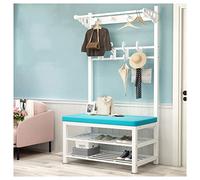Scarpiera a 2 ripiani con 12 ganci, poggiapiedi antiscivolo, per camera da letto, corridoio, soggiorno, elegante soluzione di archiviazione