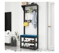 Scarpiera a 2 ripiani con 12 ganci ripiani per scarpe, cappotti, cappelli e ombrelli, facile da montare, mobili da ingresso