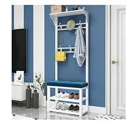 Scarpiera a 2 ripiani con appendiabiti, elegante nizer da ingresso con 12 ganci portaombrelli e facile da montare, perfetta per scarpe, cappotti, cappelli e accessori