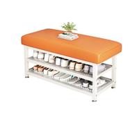 Scarpiera a 2 ripiani con seduta imbottita, elegante scarpiera da ingresso per camera da letto, armadio e corridoio, design compatto (colore 4, 60 x 31 x 49 cm), perfetta per piccoli spazi
