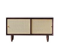 Scarpiera a 2 ripiani per ingresso in rattan con porta scorrevole, panca chiusa ottomana per camera da letto e uso esterno, nero, 60 cm, elegante e salvaspazio