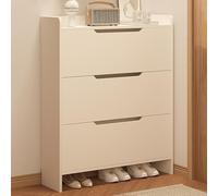 Scarpiera a 3 ante, salvaspazio, stretta, per ingresso, corridoio, soggiorno, camera da letto (bianco, 60 x 24 cm)