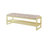 Scarpiera a 3 ripiani con sedile in pelle PU, robusta struttura in metallo, supporta 136 kg, organizer salvaspazio per ingresso, corridoio e fango