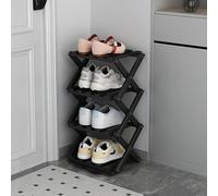 Scarpiera a 3 ripiani in bambù per ingresso scarpa stretta per piccoli spazi, corridoio e armadio, soluzione per riporre scarpe autoportante