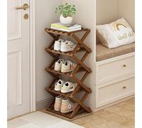 Scarpiera a 3 ripiani in bambù per ingresso scarpa stretta per piccoli spazi, corridoio e armadio, soluzione per riporre scarpe autonoma