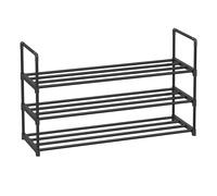 SONGMICS Scarpiera a 3 Ripiani, Scaffale Portascarpe in Metallo, per 16-20 Paia di Scarpe, Verticale o Capovolto, Impilabile, Ingresso, 30 x 92 x 55 cm, Nero LSA303B02