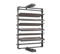 Scarpiera a 4 11 ripiani, estraibile a 360°, impilabile, per camera da letto e ingresso, scarpiera compatta grigia (62 x 33 x 122,9 cm)