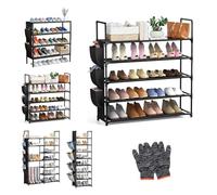 Scarpiera A 4/5/7/8 Livelli, Metallo Organizer Per Scarpe, Scaffale Portascarpe Per Ingresso, Scarpiera Stoccaggio Verticale, Porta Scarpe Con Tasche Laterali E Guanti(88 cm/34.65 in(5 Tiers))