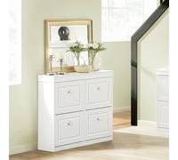 Scarpiera a 4 ante, scaffale per scarpe, contenitore per scarpe con 8 ripiani, bianca, circa 105x82x24 cm (LxAxP), cassapanca per scarpe, contenitore per scarpe, FSR79-W [Grande Capacità e Dimensioni